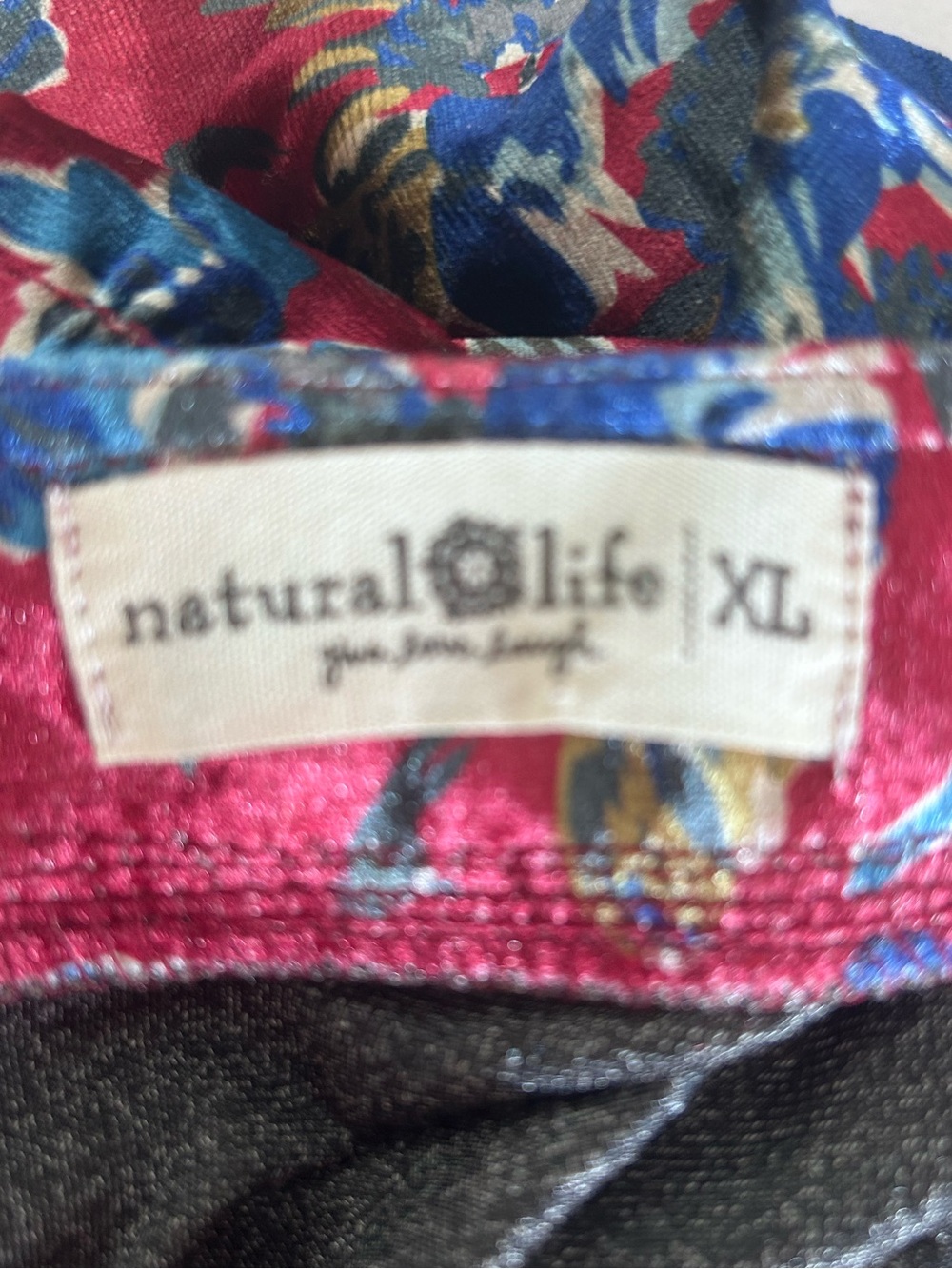NATURAL LIFE Velvet Floral Tiered Maxi Dress - Picture 6 of 6